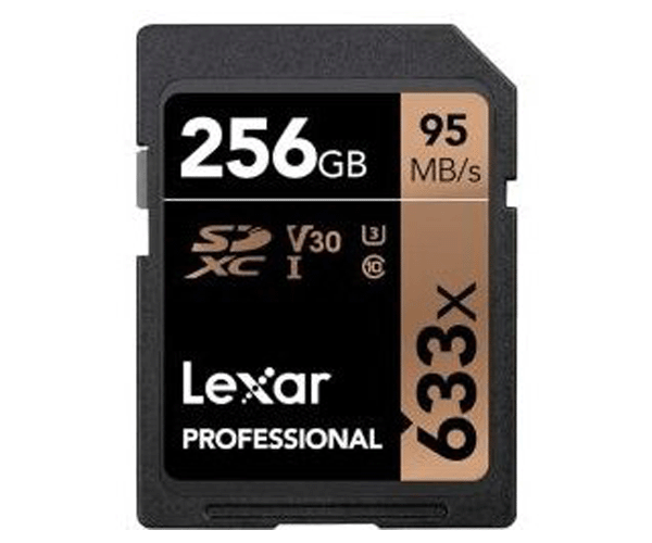 کارت حافظه SDXD برند لکسار ظرفیت ۲۵۶ گیگابایت-سرعت 95mb-کلاس Class 10- استاندارد UHS-I U3