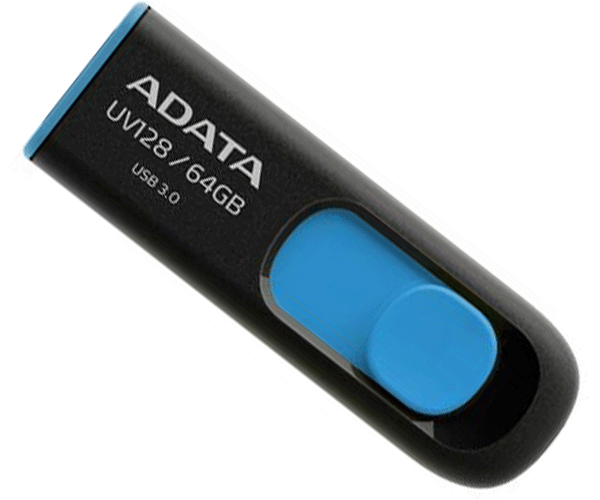فلش مموری ای دیتا ظرفیت 64 گیگابایت مدل DashDrive UV128  با رابط USB 3.2